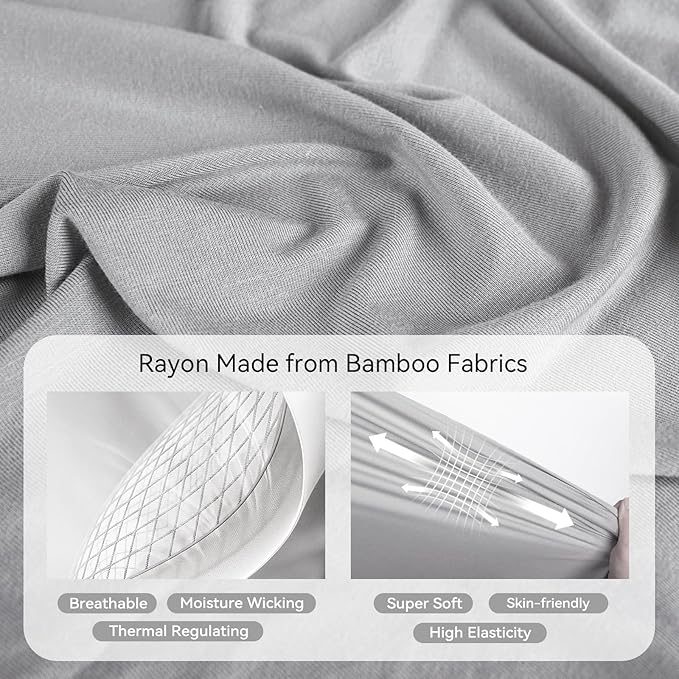 Rayon Made From Bamboo Sleep Sack 6-12 Months 0.5 Tog Ultra Soft Summer Toddler Sleep Sack with Feet 2-Way Zipper Lightweight Sleeping Bag Baby Wearable Blanket (2 Pack)-Green & Gray