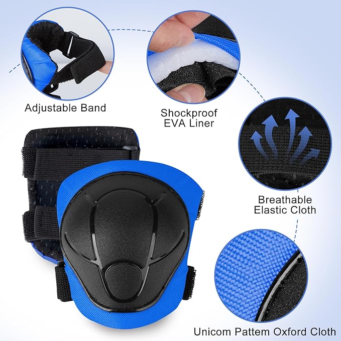 FIODAY Kids Helmet Knee Pads for Kids Unicorn Knee and Elbow Pads Wrist Guards Adjustable Protective Gear Set for Girls Boys Sports Skateboard Inline Skating Scooter