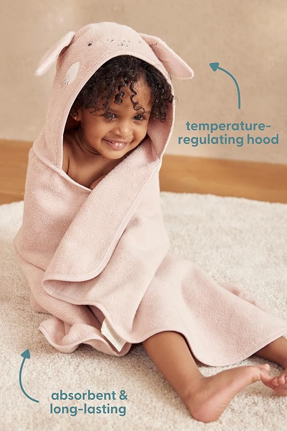 MORI Boys and Girls Hooded Panda Bath Towel in Grey - Unisex Kids Soft Blanket - Ultra Absorbent and Long Lasting - One Size