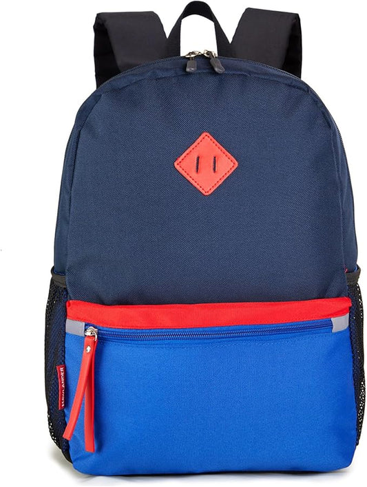 HawLander Little Kids Backpack for Boys or Girls, Toddler School Bag Fits 3 to 6 years old, Navy blue, 15 Inch
