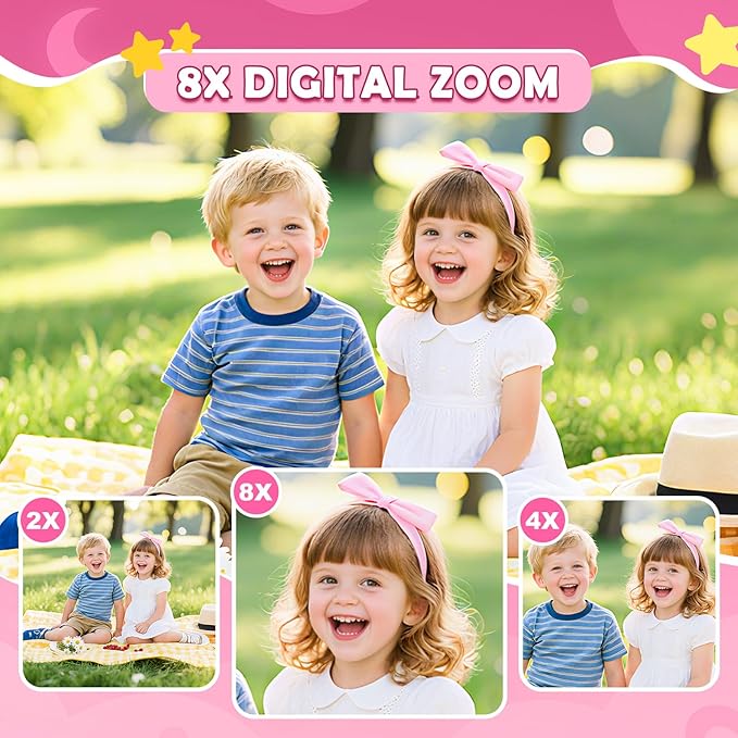 Desuccus Kids Camera for Girls 3-12, 1080P HD Digital Camera with 32GB SD Card - Toddler Camera, Christmas Birthday Gift Toys for 4 5 6 7 8 9 10 11 Year Old Girls (Pink)