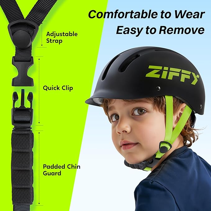 ZIFFY Kids/Toddler Bike Helmet, Adjustable, Lightweight, Safety Certified Scooter Helmet for Boys & Girls with Washable Inner Lining, 2 Sizes, 4 Colors – Fits Toddlers to Youth by Jova