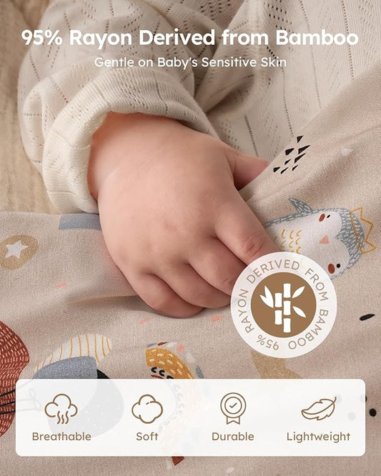 Yoofoss Rayon Made from Bamboo Baby Sleep Sack 6-12 Months TOG 1.0 Baby Wearable Blanket, Super Soft Infant Toddler Sleeping Sack 2-Way Zipper, Animals & Balloons