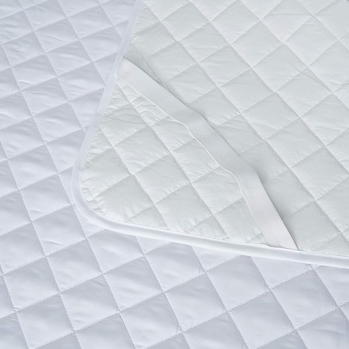 Elif Queen Size Mattress Protector, Waterproof, Quilted Cover Pad with Elastic Band Straps for Kids, Soft&Comfortable, Breathable, Vinyl Free (Queen)