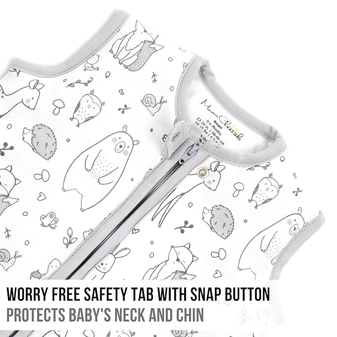 Mama Cheetah Baby Sleep Sack 2.5 TOG, Organic Cotton Baby Wearable Blanket with Two-Way Zipper, Swaddle Transition Baby Sleeping Bag for Newborn Infant Toddler Boy Girl, 0-6 Months