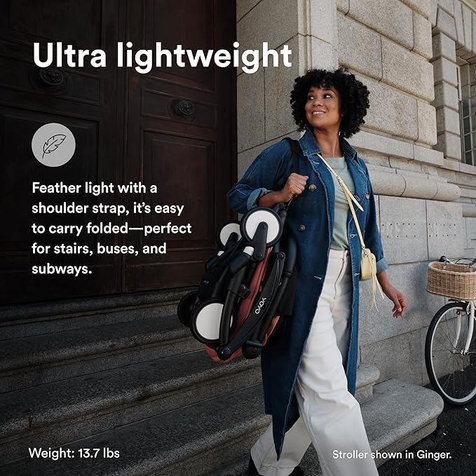 Stokke YOYO3 Stroller from 6 Months - Includes Black Frame/Stone Seat Cushion + Canopy - Folds in & Out in a Flash - Light & Compact - Carry-On Compatible