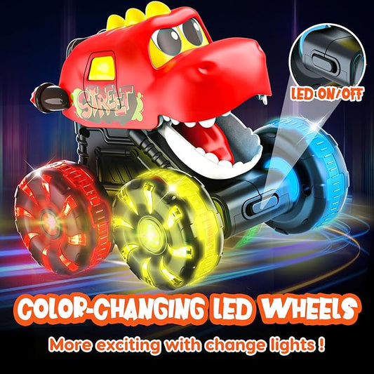 Monster Truck Toys Dinosaur Cars for Toddlers 1-3, Press and Go Cars Truck Toys for 1 2 3 4 5 Year Old Boys Girls Gift, Light Up Boy Toy Dinosaur Cars for 2 3 4 One Two Year Old Boy Birthday Gifts