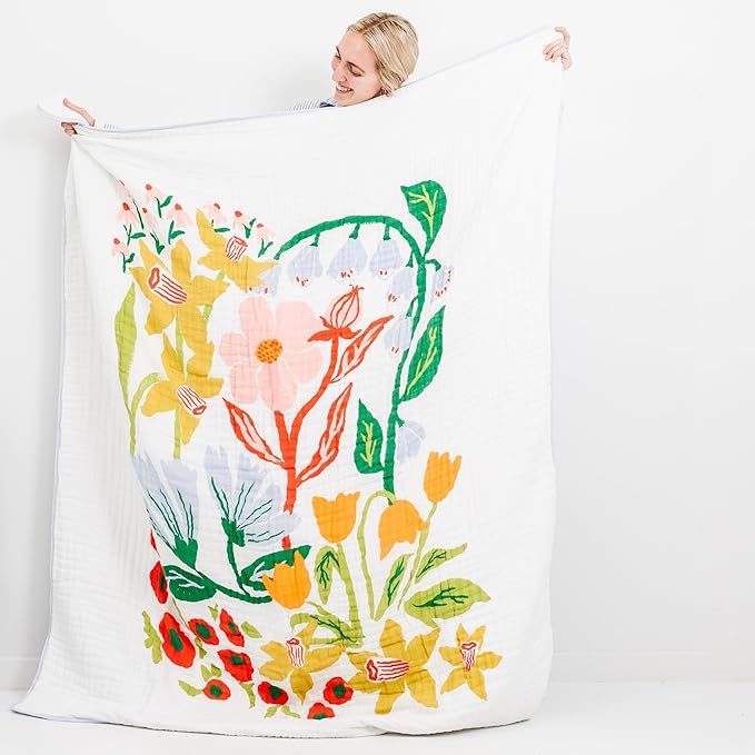 CLEMENTINE KIDS Twin Muslin Throw Blanket (Cottage Garden)