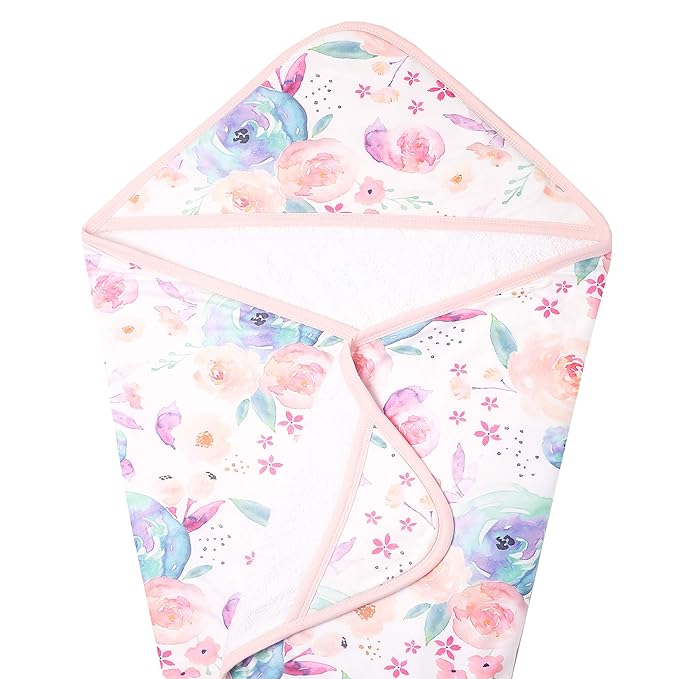 Copper Pearl Hooded Bath Towels Premium Knit/Terry Cloth Baby Towels with Hood, Pockets, and Cool Designs - Great to Gift and Make Bath Time Fun - Baby Bath Towel, Bloom