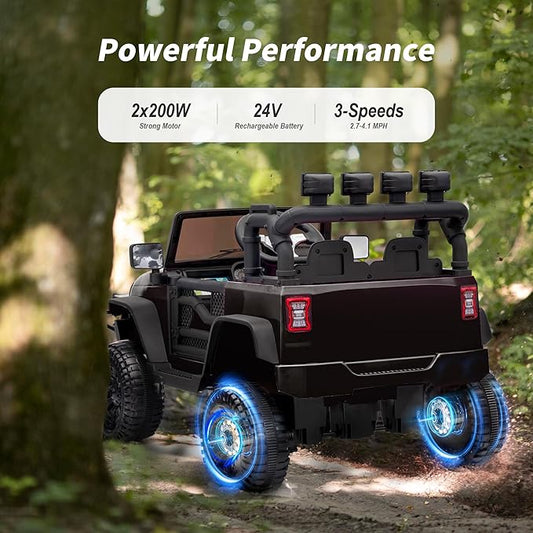 Kids Ride on Car Toy, 24V Electric Car for Kids with Remote Control, 2x200W Motors - Black