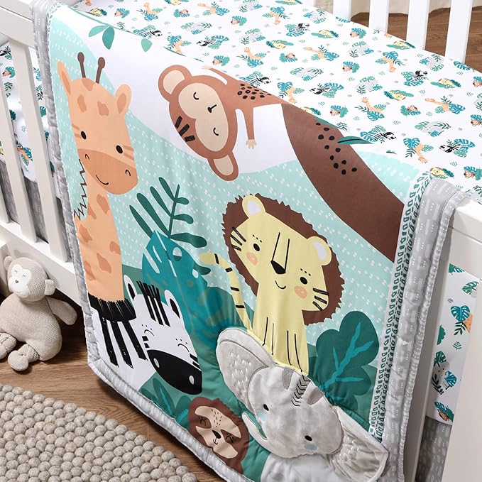 The Peanutshell Crib Bedding Sets, Safari Animals (7 Piece Crib Set)