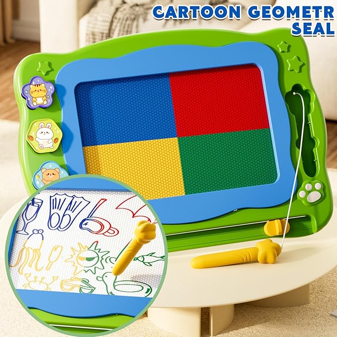 Large Magnetic Drawing Board for Toddlers, Magnetic Doodle Board for Kids, Etch A Sketch Magnet Erasable Writing Pad, Preschool Education Travel Toys for Kids Boys Girls Age 3 4 5 6 7 8 Years Old