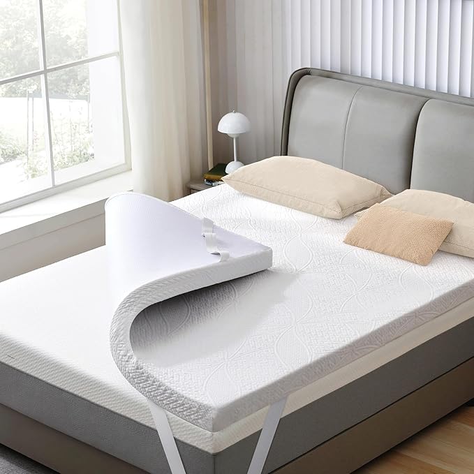 SINWEEK 3 Inch Gel Memory Foam Mattress Topper with Cooling Cover Ventilated Soft Mattress Pad, Bed Topper, CertiPUR-US Certified, Twin XL Size,