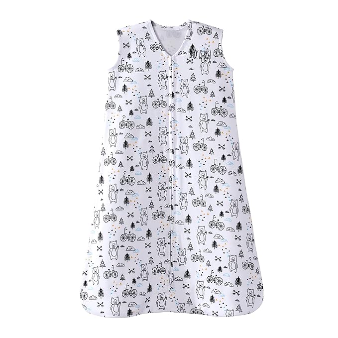 HALO SleepSack, 100% Cotton Wearable Blanket, Swaddle Transition Sleeping Bag, TOG 0.5, Huggy Bears, Medium, 6-12 Months