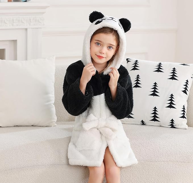 CuteOn Bathrobe for Women Soft Fleece Hooded Plush Loungewear