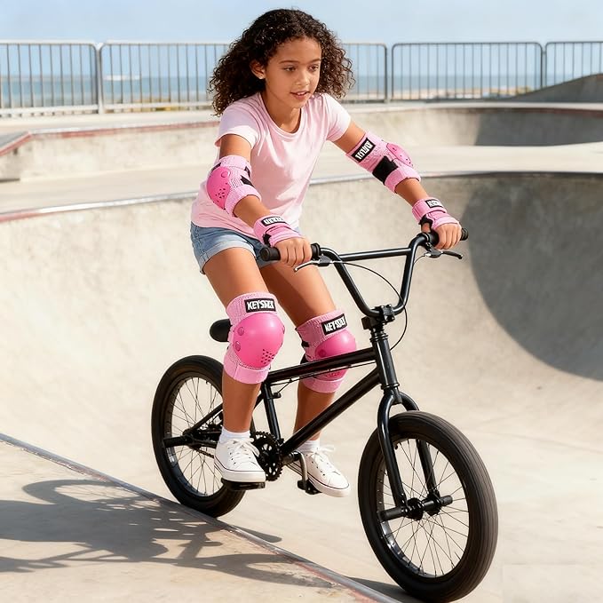 Kids/Youth Knee Pads Elbow Pads Wrist Guards Protective Gear Set for 3-15 Years, Child Roller Skates, Cycling, BMX Bike, Skateboard, Inline Skating, Scooter Riding and Outdoor Sports