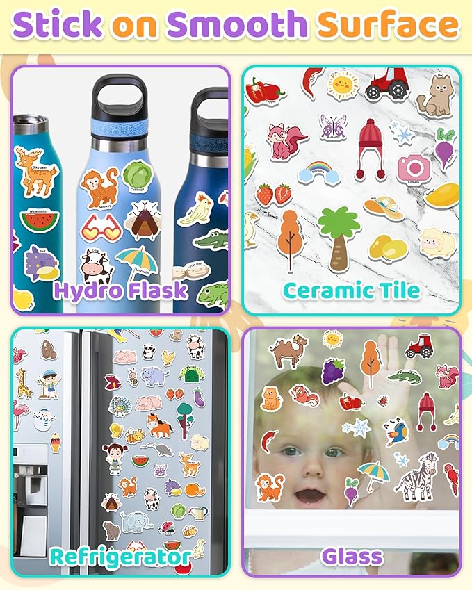 Benresive Reusable Sticker Books for Kids 2-4, Sticker Books for Toddlers 1-3 2-4, Toddler Travel Toys Activities Crafts Gifts