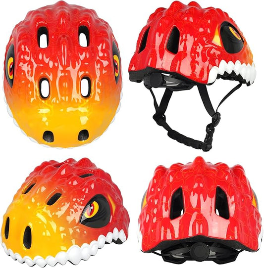 Toddler Kids Bike Helmet,3D Dinosaur Helmets for Boys Girls Infant/Baby to Children 1/2/3/4/5/6/7/8 Years Old Lightweight Adjustable Multi-Sports Bicycle Scooter Skateboard Skating Cycling