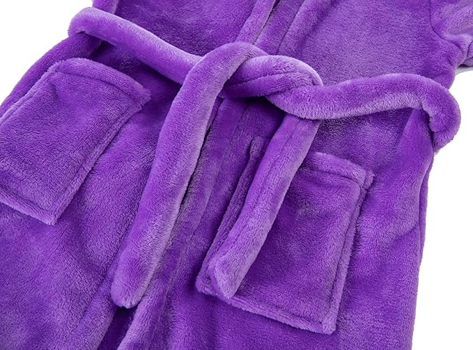 Dinosaur Boys Girls Fleece Hooded Robe Kids Toddler Warm Fuzzy Cartoon Dino Bathrobe