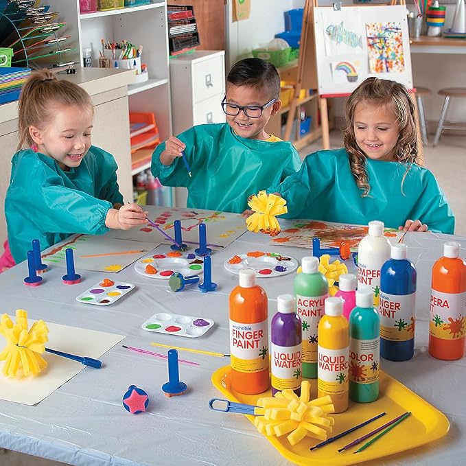 Washable Tempera Paint Set (10 Bright Colors) Craft and Learning Activities for Kids (5)