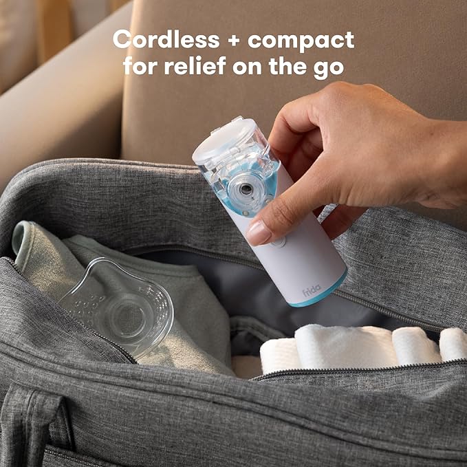 Frida Baby Nebulizer for Babies, Portable Nebulizer for Kids, Babies, Infants & Adults, Ultra-Quiet Handheld Nebulizer with Mask + Diffuser, Congestion + Flu Relief