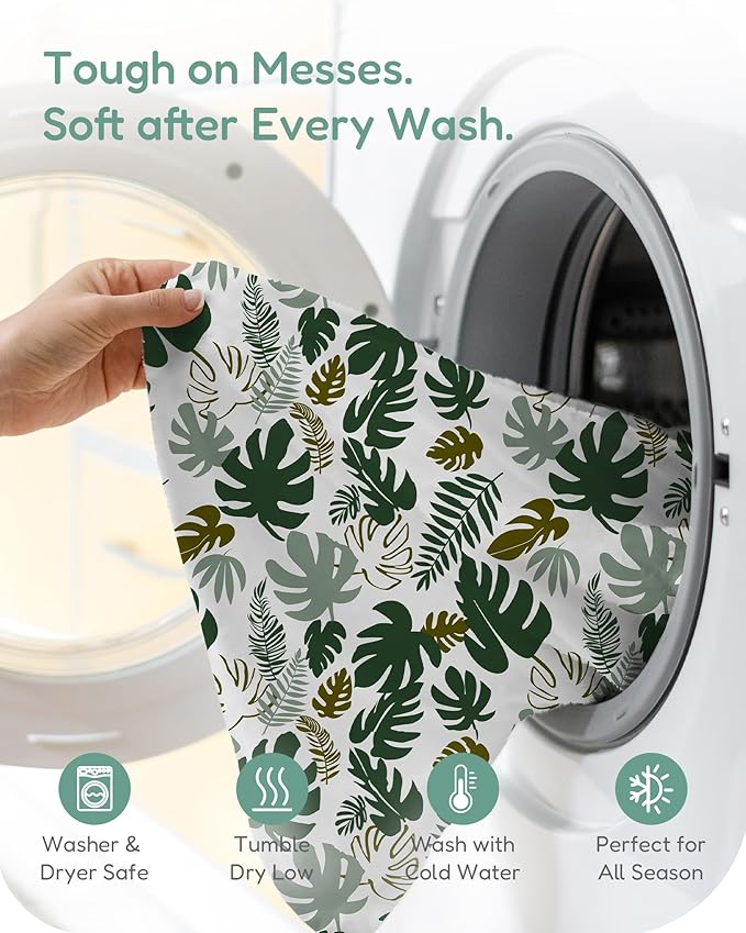 Baby Crib Sheets Boy Girl for Standard Crib Mattress - Ultra Soft Jersey Knit Monstera&Green Crib Sheet, Safe and Snug, Durable, Stylish Fitted Sheet, 28''x52''x9'' Extra Deep Pocket