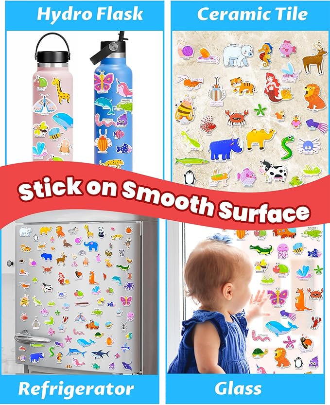 Walenced Reusable Sticker Book for Toddlers, Stickers for Kids, Toddler Sticker Book, Toddler Craft Activities, Toddler Travel Toys Ages 3 and Up Boy Girl Birthday Gifts