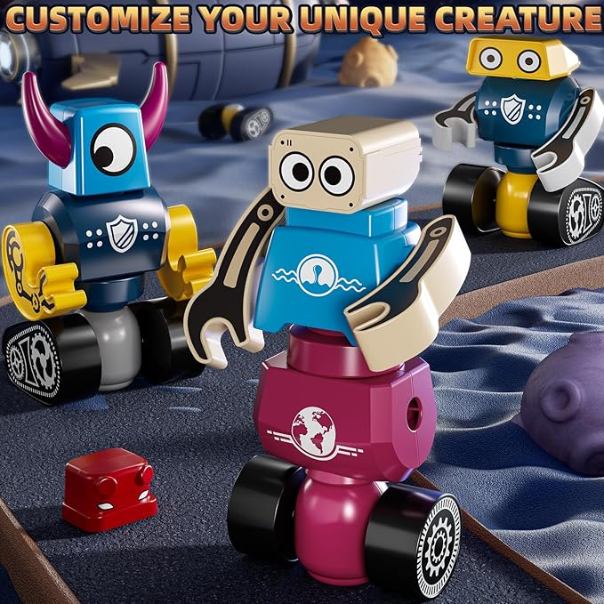 Magnets Robot Building Toys for Kids Ages 3-5 4-8 - 36 PCS Monsters Toys Robot Stacking Building Blocks Set with Storage Box, Creative Learning Christmas and Birthday Gifts for Boys Girls 2-4