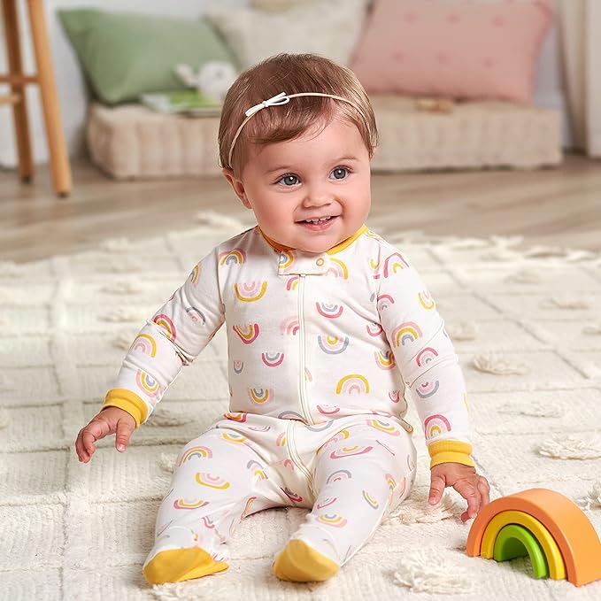 Gerber baby-girls 4 Pack Sleep N' Play Footie