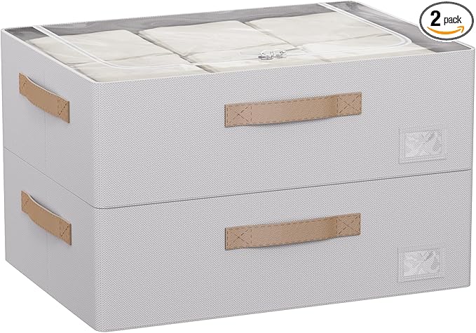 CYhom Underbed Storage Bins With Metal Frame, 10" High Under Bed Storage Containers, Large Capacity Under Bed Organizer Boxes (Grey, 23.6” L x 15.7” W x 10” H)