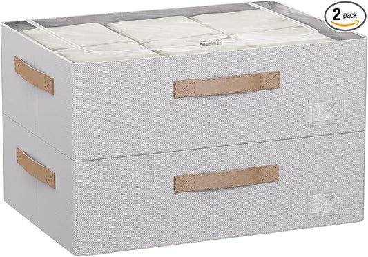 CYhom Underbed Storage Bins With Metal Frame, 10" High Under Bed Storage Containers, Large Capacity Under Bed Organizer Boxes (Grey, 23.6” L x 15.7” W x 10” H)