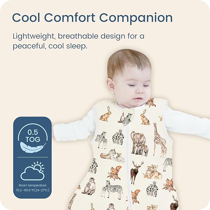 Toddler Sleep Sacks 2T-3T-4T, 0.5 TOG Light Summer Wearable Blankets, Extra Long XL Sleeping Bags, 2 Pack