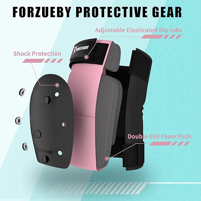 Adult/Kids Knee Pads Elbow Pads Wrist Guards 6 in 1 Protective Gear Set for Inline Roller Skating Skateboarding Scooter BMX etc.