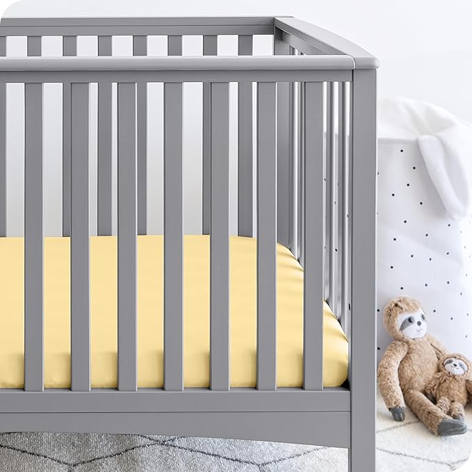 Bare Home 3-Pack Fitted Crib Sheet - Premium 1800 Ultra-Soft Microfiber - Breathable - Baby Sheet - for Boys & Girls - Fits Standard Crib and Toddler Mattresses (Crib, Morning Sun)