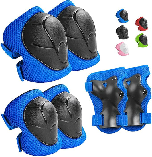 Kids Protective Gear Set Knee Pads for Kids 3-14 Years Toddler Knee and Elbow Pads with Wrist Guards 3 in 1 for Skating Cycling Bike Rollerblading Scooter