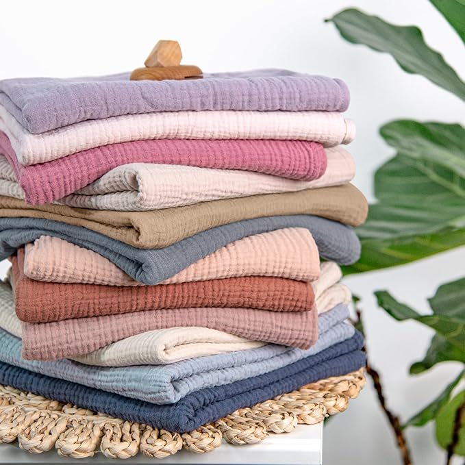 lulumoon Muslin Swaddle Blankets for Baby: Lightweight & Breathable Receiving Blankets for Hospital - Neutral Registry Gift for Newborn 3pack (Grey)