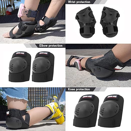 Kids/Youth Knee Pads Elbow Pads Wrist Guards 3 in1Protective Set, for 3-15 Years Child Roller Skates, Cycling, Inline Skating, Skateboard, BMX Bike, Balance Bike, Scooter Riding Sports