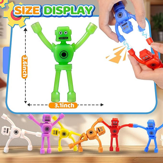 10Pcs Magnetic Robot Men Travel Toys for Toddlers Kid Boy Quiet Airplane Road Trip Travel Activities Essential Fridge Magnets People Fidget Toy Adults Autism Sensory Stress Relief for Office Classroom