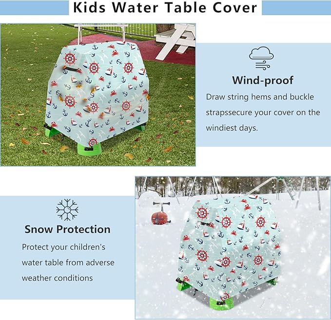 Kids Water Table Cover Fit Rain Showers Splash Pond Water Table,Waterproof Dust Proof Anti-UV Outdoor Toys Cover-Cover only