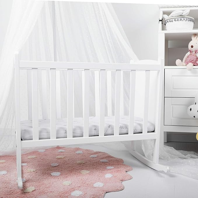 TILLYOU Baby Bassinet Sheets for Girls Boys, Fit for Hourglass Oval Rectangle Bassinet Mattress Sheets, 33”X16”, 2 Pack Grey Clouds