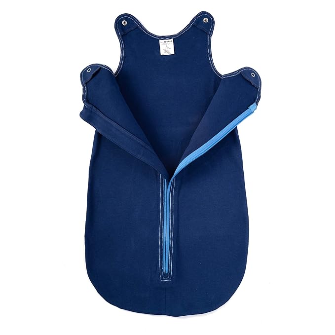 Baby Deedee Cotton Sleep Nest Basic Sleeping Sack, Baby Sleeping Bag Wearable Blanket, Newborn and Infants, Deep Sea Blue, Small (0-6 Months)