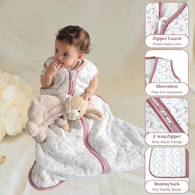 Unisex Rayon made from Bamboo Sleep Sack 2.5 TOG, Winter Warm Thick Quilted Wearable Blanket for Babies and Toddlers
