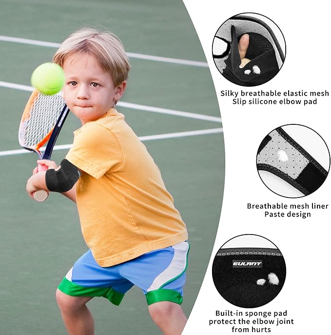 Eulant Adjustable Soft Elbow and Knee Pads for Kids, Child Protective Pad Sets for Bicycle, Roller Skating, Basketball, Football, Volleyball, Dancing, Kneeling