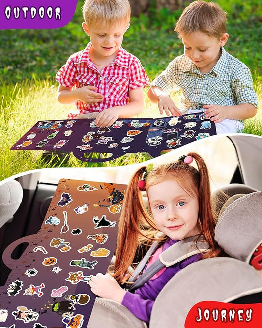 Walenced Reusable Sticker Book for Toddlers, Stickers for Kids, Toddler Sticker Book, Toddler Craft Activities, Toddler Travel Toys Ages 3 and Up Boy Girl Birthday Gifts - Halloween