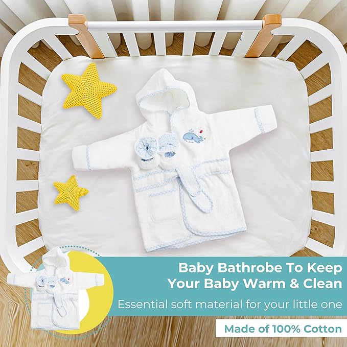 Spasilk baby-boys Bathrobe With Booties