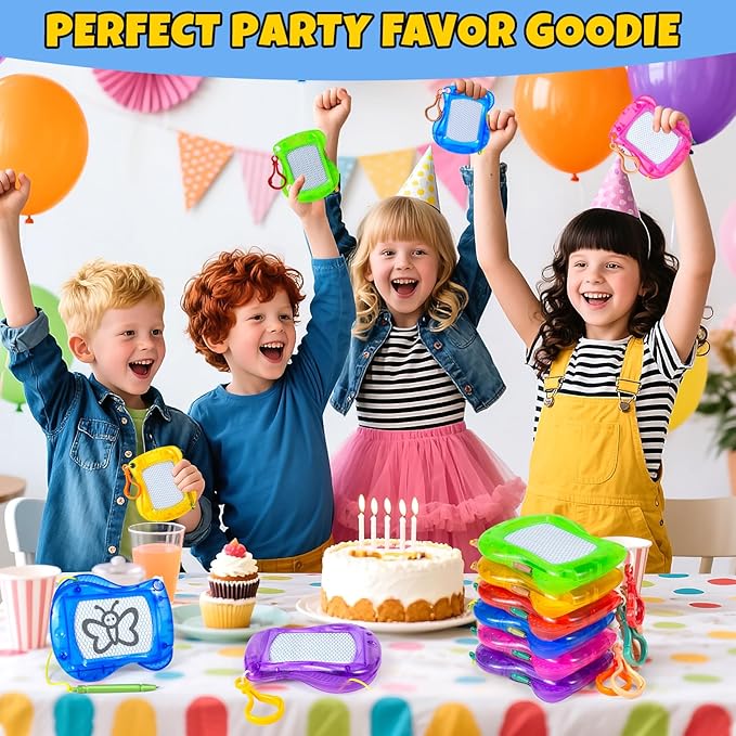 36 Pack Mini Magnetic Drawing Board for Kids, Backpack Keychain Clip Drawing Boards Goodie Bags Stuffers, Erasable Doodle Sketch Writing Pad for Boys Girls Classroom Reward Birthday Party Favor Gifts