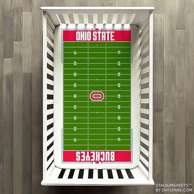 STADIUMSHEETS Day1Fans Officially-Licensed Fitted Crib Sheet (Ohio State Buckeyes)