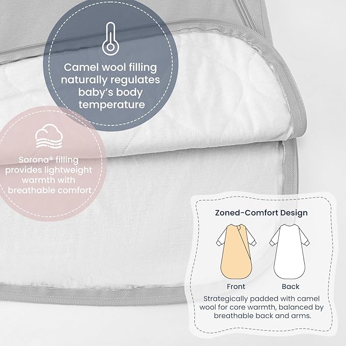 Unisex Sleeping Bag for Babies and Toddlers 1.0 Tog Sleep Sack 6-18 Months, Newborn Sleep Sack, Wearable Blanket Baby, One Piece Long Sleeves, Gifts for Baby