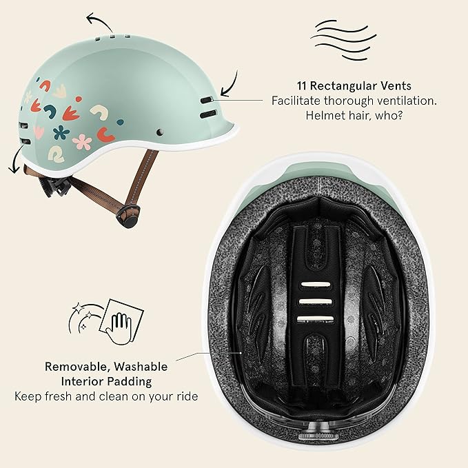 Retrospec Remi Kids Bike Helmet with Built-in Sun Visor - Adjustable Youth Safety Gear for Cycling, Skating & Scooters - 11 Air Vents, Washable Padding & Reflective Straps