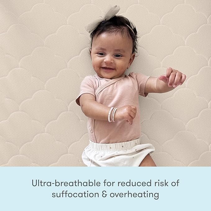 Newton Baby Crib Mattress and Toddler Bed - Ultra-Breathable Proven to Reduce Suffocation Risk, Washable Core & Cover, 2-Stage, Plush 5.5" Thick - Sandstone